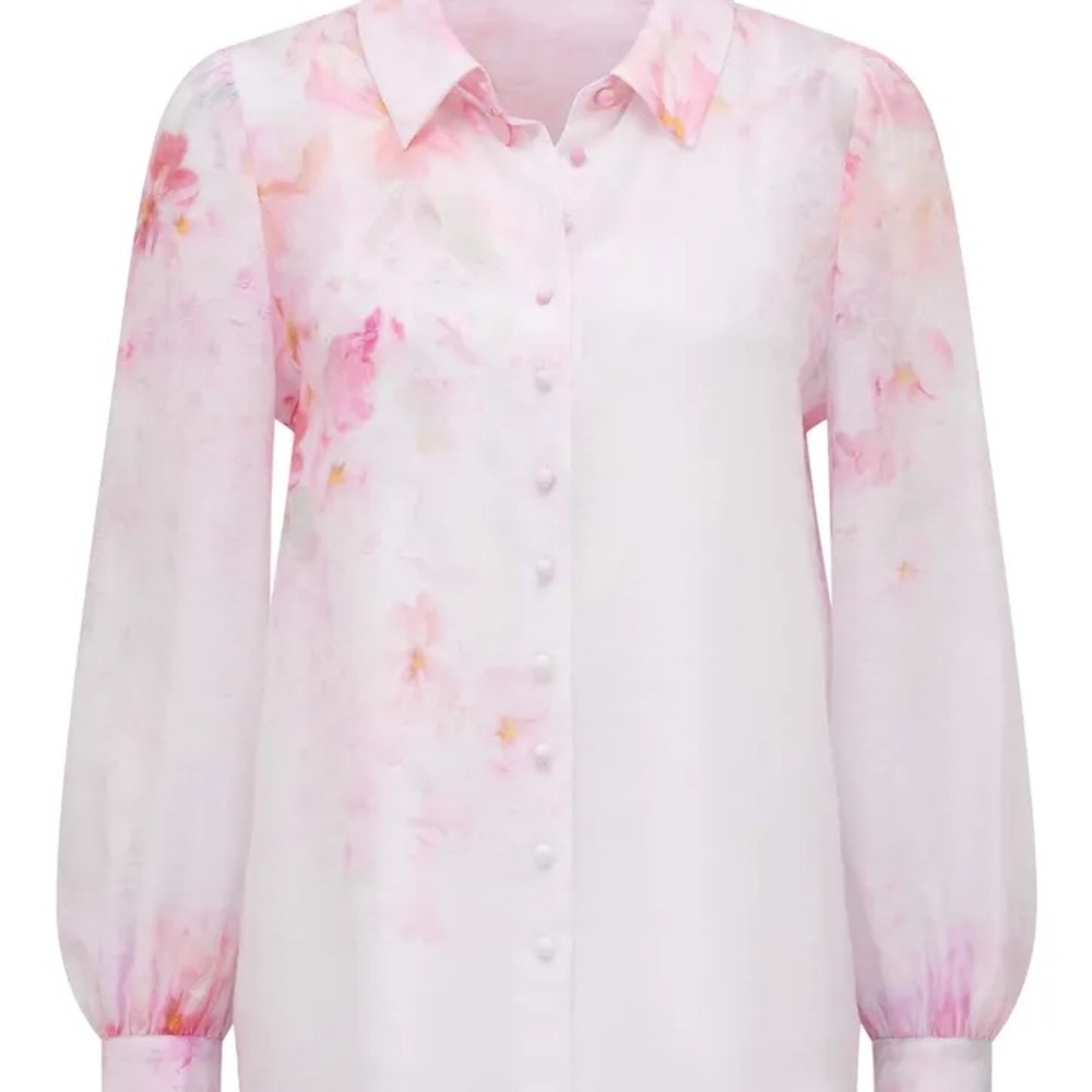 EVER NEW Cora Slim Shirt. Pink Blouse - Picture 2 of 3